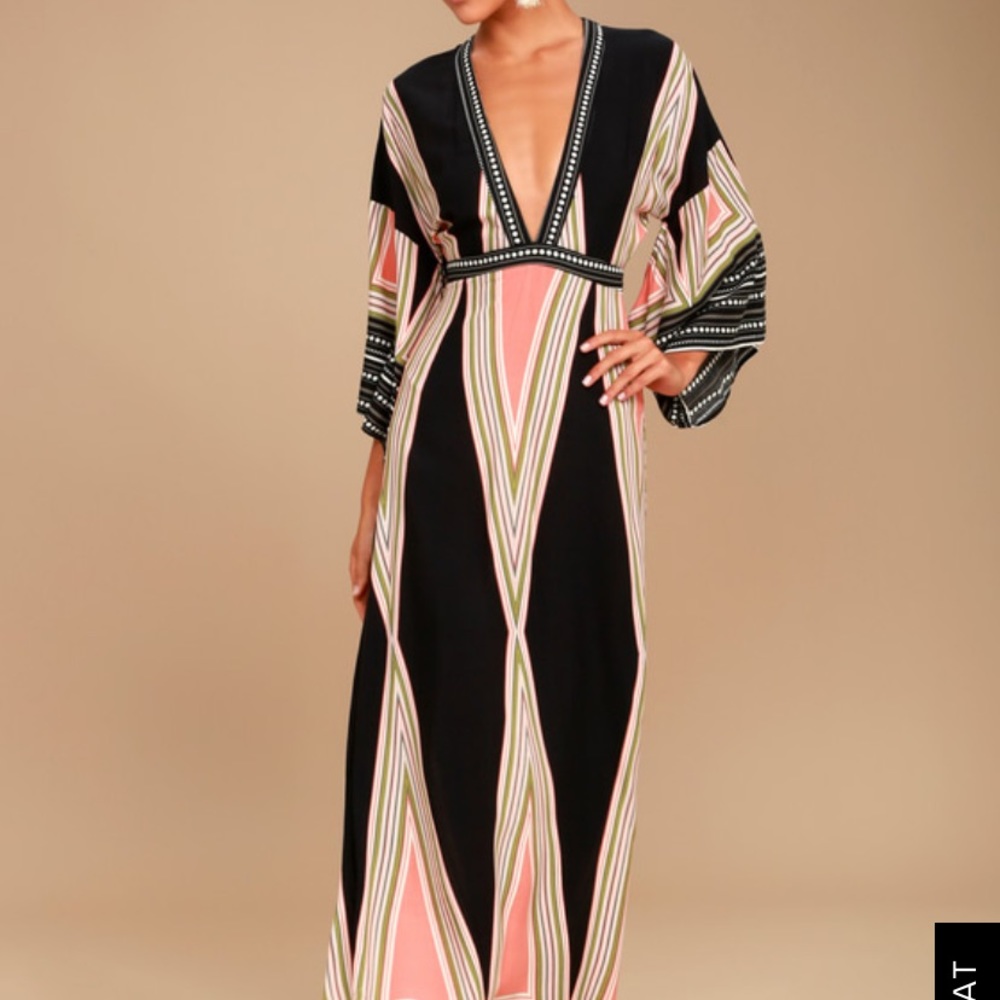 Lulus Boho montecito black dress-xs
